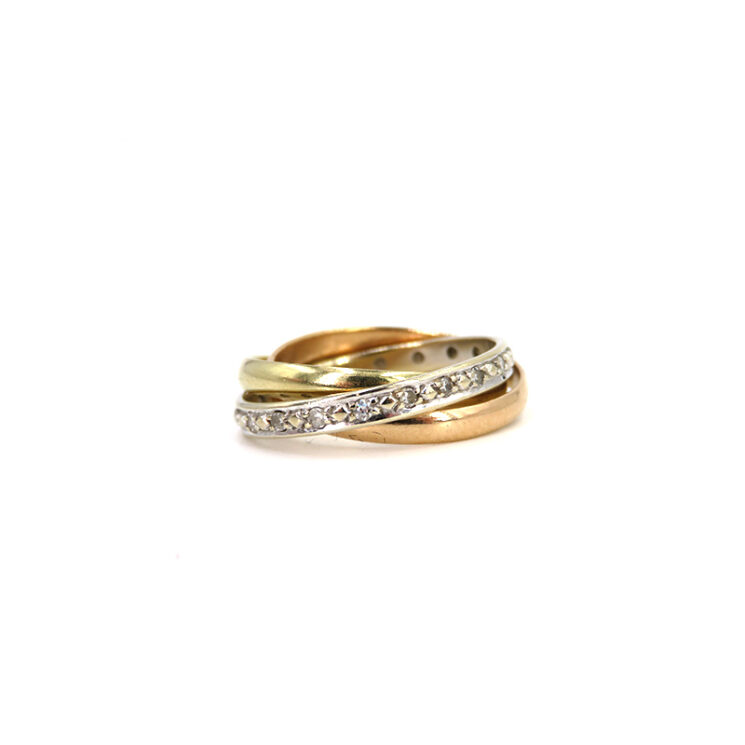 Ring aus Rosé-Gelb- und Weißgold