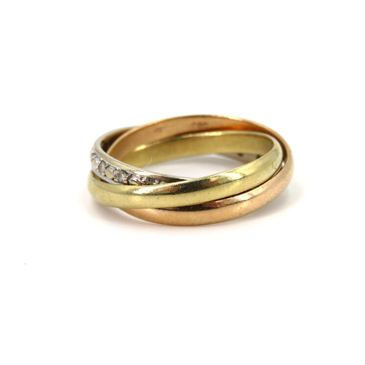 Ring aus Rosé-Gelb- und Weißgold