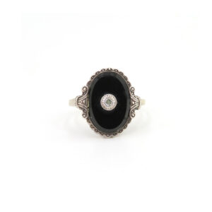 Onyxring mit Diamant